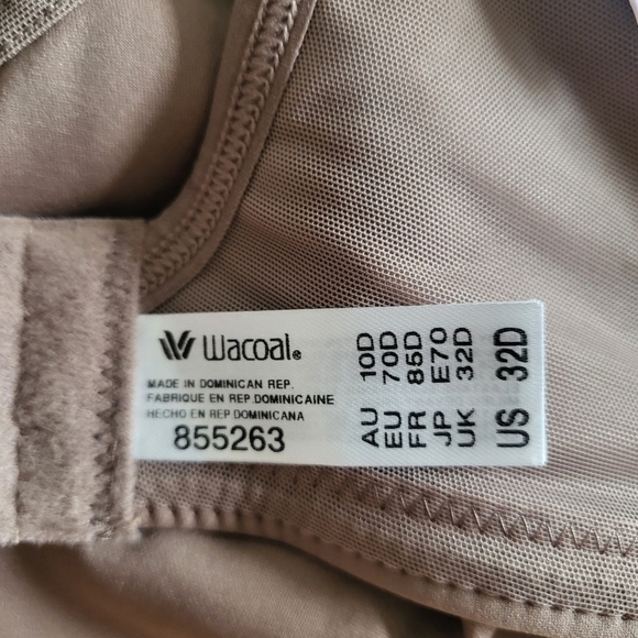 New WACOAL Classic Reinvention Solid-Colored Deep Taupe Bra NWT Size 32D - Picture 7 of 7